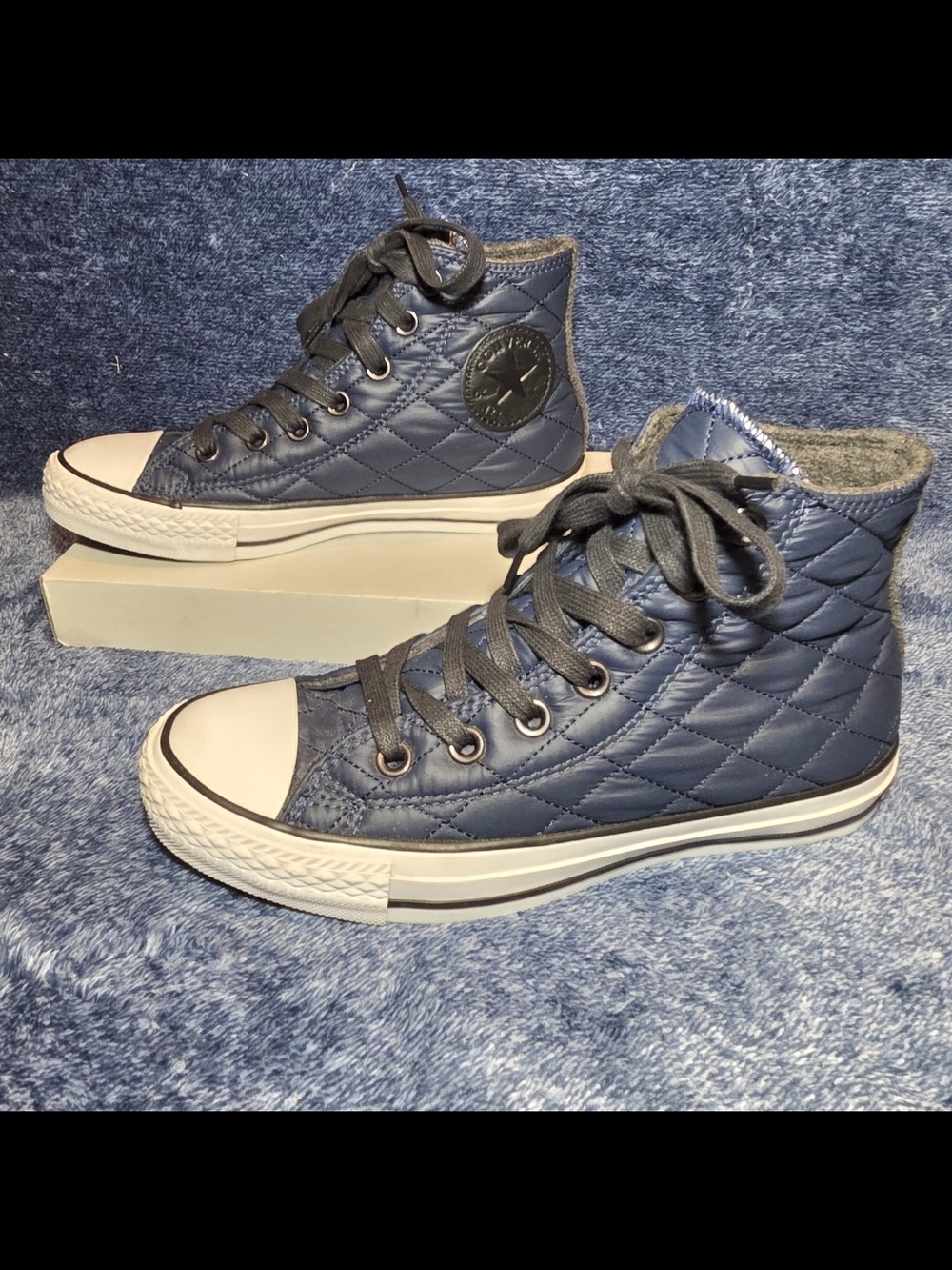 Converse Chuck Taylor All Star Quilted Nylon High Top Sneakers - Navy Blue
